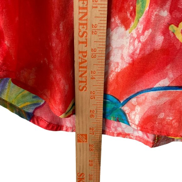 Vintage Ali Miles Womens Hawaiian Floral Top & Skirt Set Size 10 Sm/Med Tropical - Picture 7 of 9